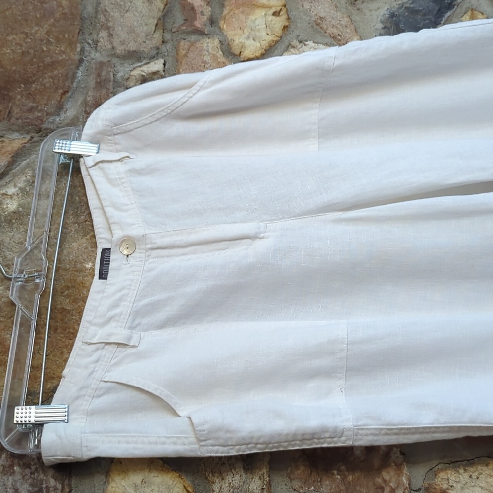 Chico's 100% Linen Cropped Wide-Leg Pants - Picture 2 of 9